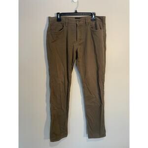 Vince Pants Mens 33 Brown Khaki Stretch Twill 5 Pocket Chino Slim Straight 34x33